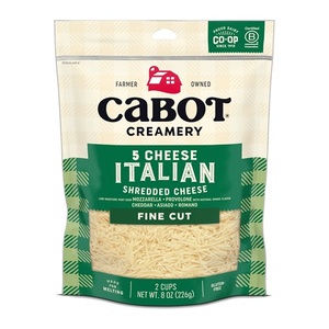 Cabot 5 Cheese Italian Shredded Cheese - 8 Oz.